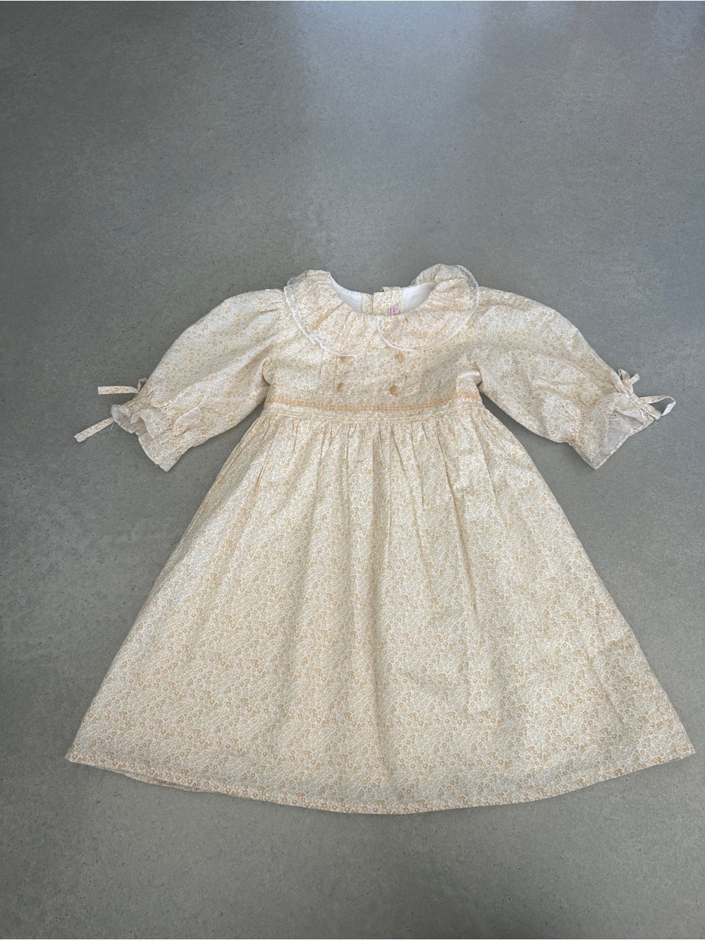 La Coqueta Girls Yellow & Cream Floral Dress — Size 6